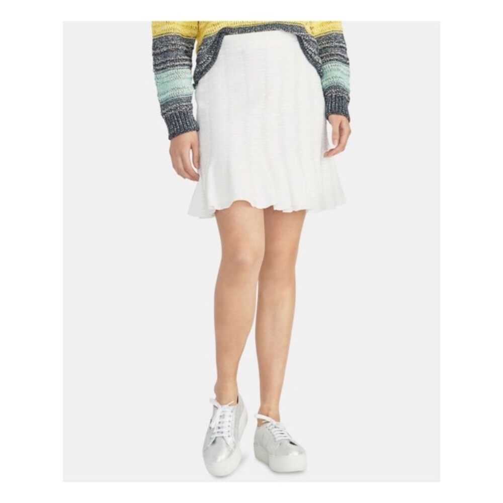 NWT RACHEL Rachel Roy Crochet Flowy White Skater Skirt Large